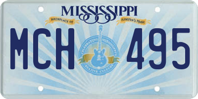 MS license plate MCH495