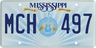 MS license plate MCH497