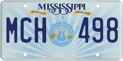 MS license plate MCH498