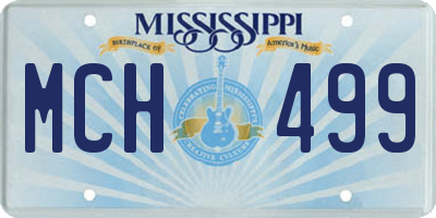 MS license plate MCH499