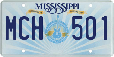 MS license plate MCH501