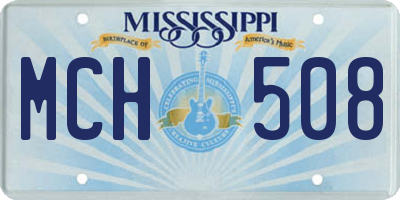 MS license plate MCH508