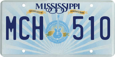 MS license plate MCH510