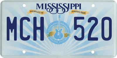 MS license plate MCH520