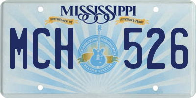 MS license plate MCH526