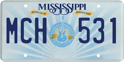 MS license plate MCH531