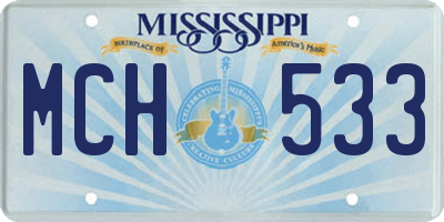 MS license plate MCH533