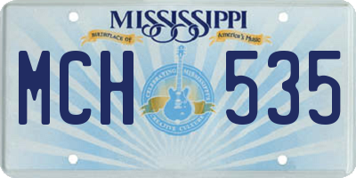 MS license plate MCH535