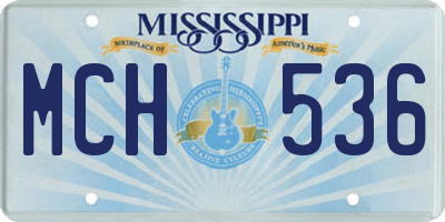 MS license plate MCH536