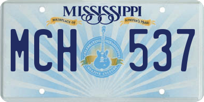 MS license plate MCH537