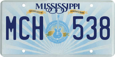 MS license plate MCH538