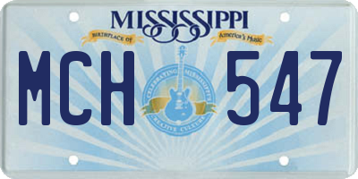 MS license plate MCH547