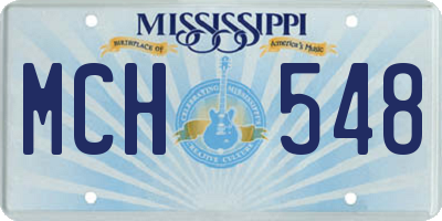 MS license plate MCH548