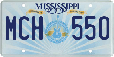 MS license plate MCH550