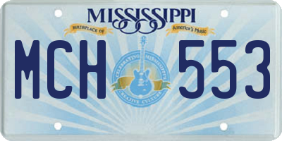MS license plate MCH553