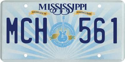 MS license plate MCH561