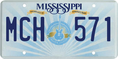 MS license plate MCH571