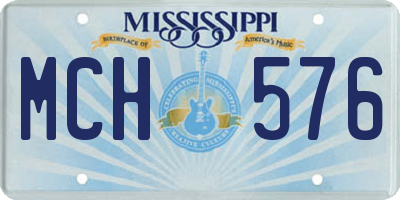 MS license plate MCH576