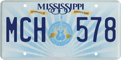 MS license plate MCH578