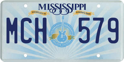 MS license plate MCH579