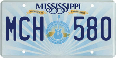 MS license plate MCH580