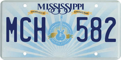 MS license plate MCH582