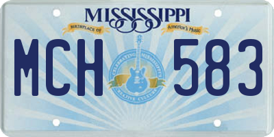 MS license plate MCH583