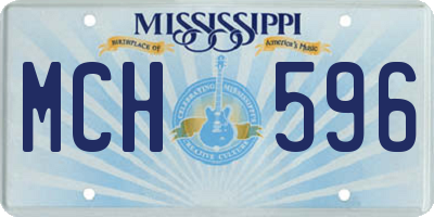 MS license plate MCH596