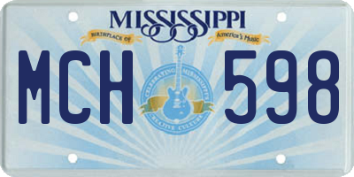 MS license plate MCH598