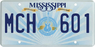 MS license plate MCH601