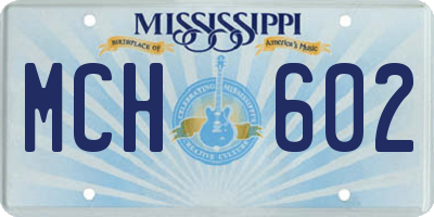 MS license plate MCH602