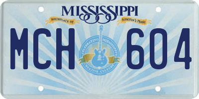MS license plate MCH604