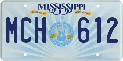 MS license plate MCH612
