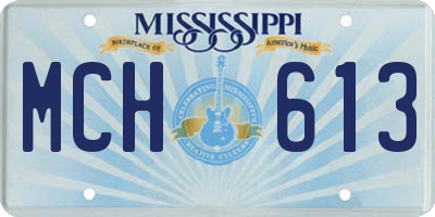 MS license plate MCH613