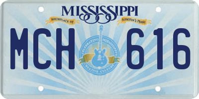 MS license plate MCH616