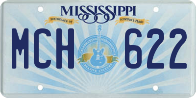 MS license plate MCH622