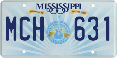 MS license plate MCH631