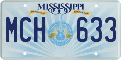 MS license plate MCH633