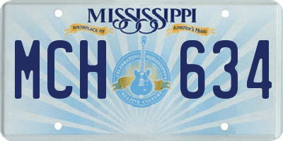 MS license plate MCH634
