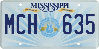 MS license plate MCH635