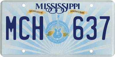 MS license plate MCH637