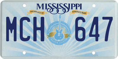 MS license plate MCH647