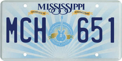 MS license plate MCH651