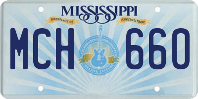 MS license plate MCH660