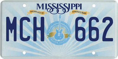 MS license plate MCH662