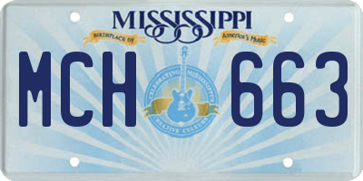 MS license plate MCH663