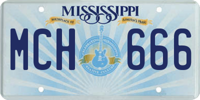 MS license plate MCH666