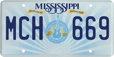 MS license plate MCH669