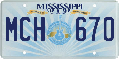 MS license plate MCH670