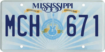 MS license plate MCH671
